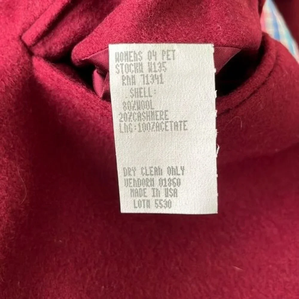 LL Bean Wool Jewel Tone Winter Coat Blazer